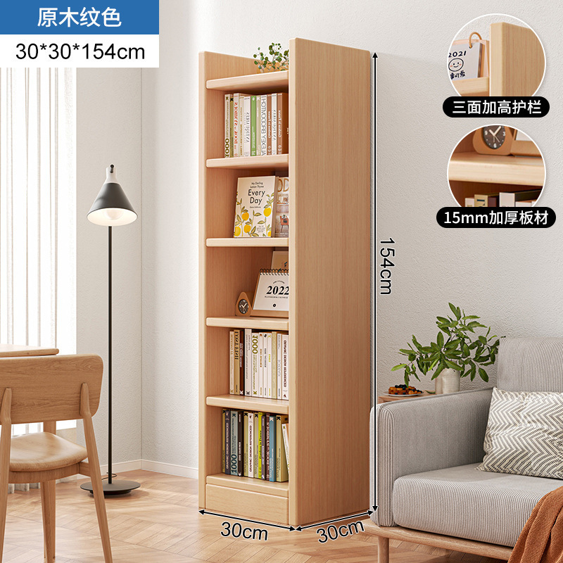 Estantería de madera, librero estrecho junto al escritorio, mueble de pared, armario de almacenamiento, vitrina, estantería de almacenamiento para sala de estar, mueble de pie. image 8