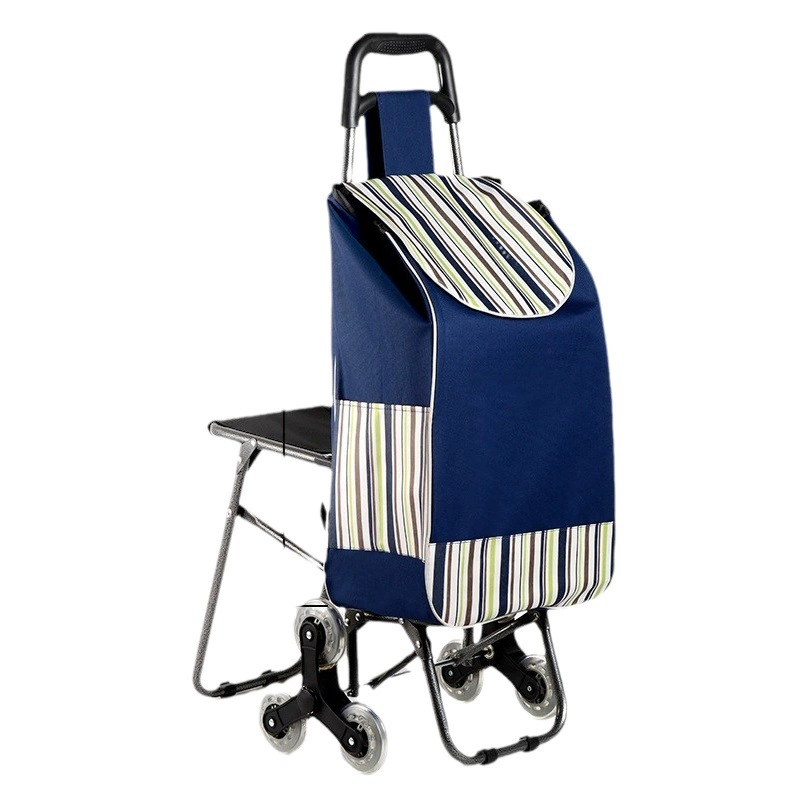 Покупка овощных тележек Трехколесное восхождение со стулом и тележкой Складная тележка для пожилых людей