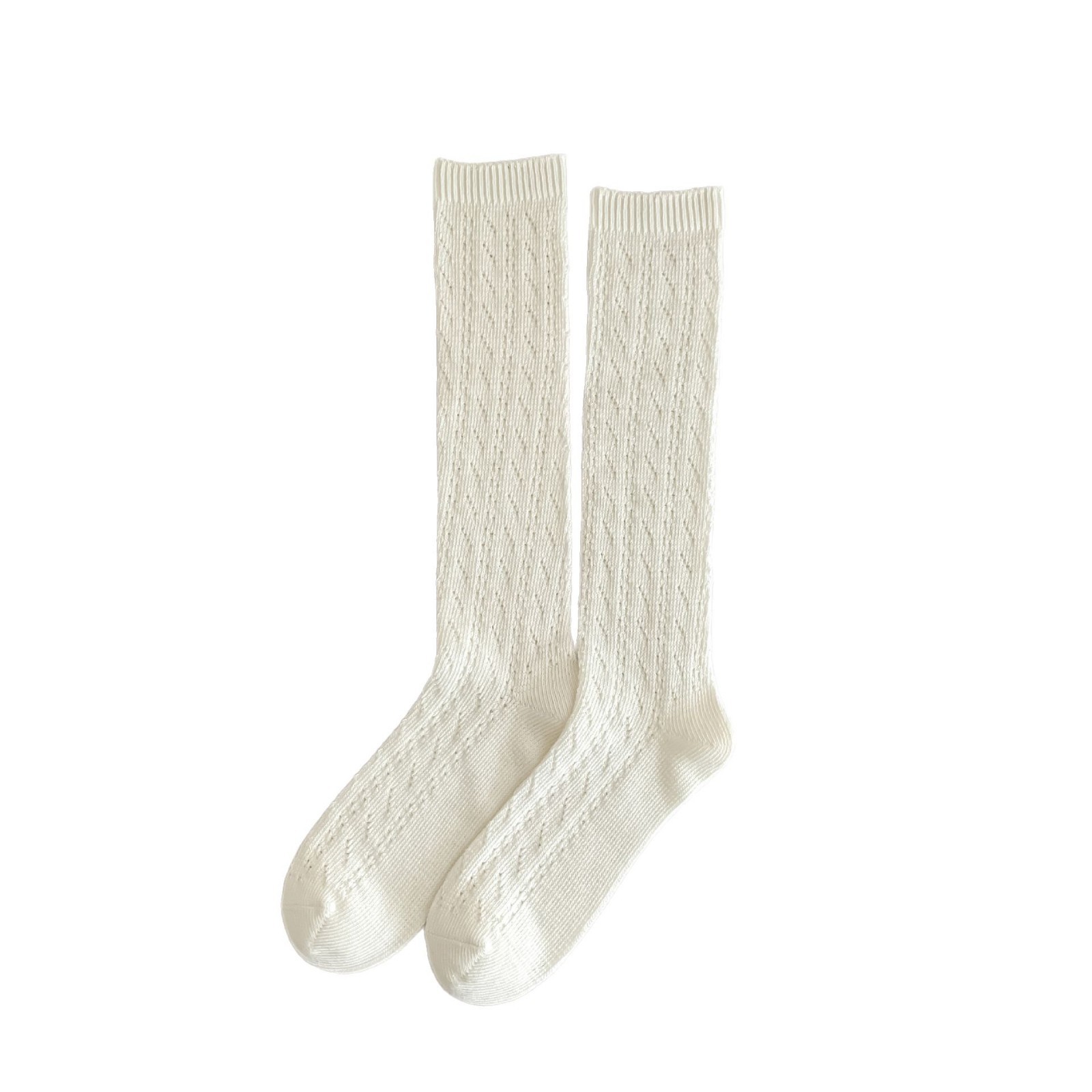 Solid color breathable thin white Japanese socks