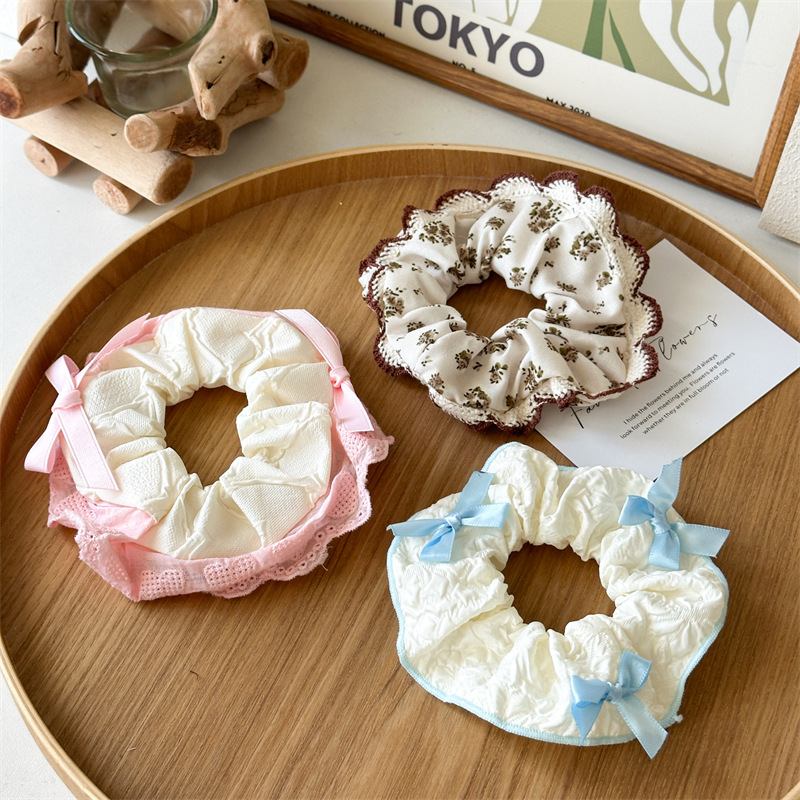 Women's Sweet Color Block Cloth Printing Hair Tie display picture 2