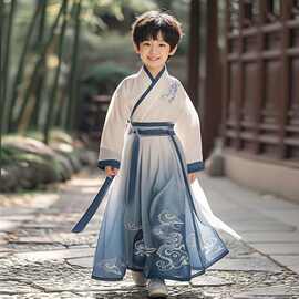 男童汉服儿童新中式国风古装男孩古风唐装中秋节服装小少爷演出服