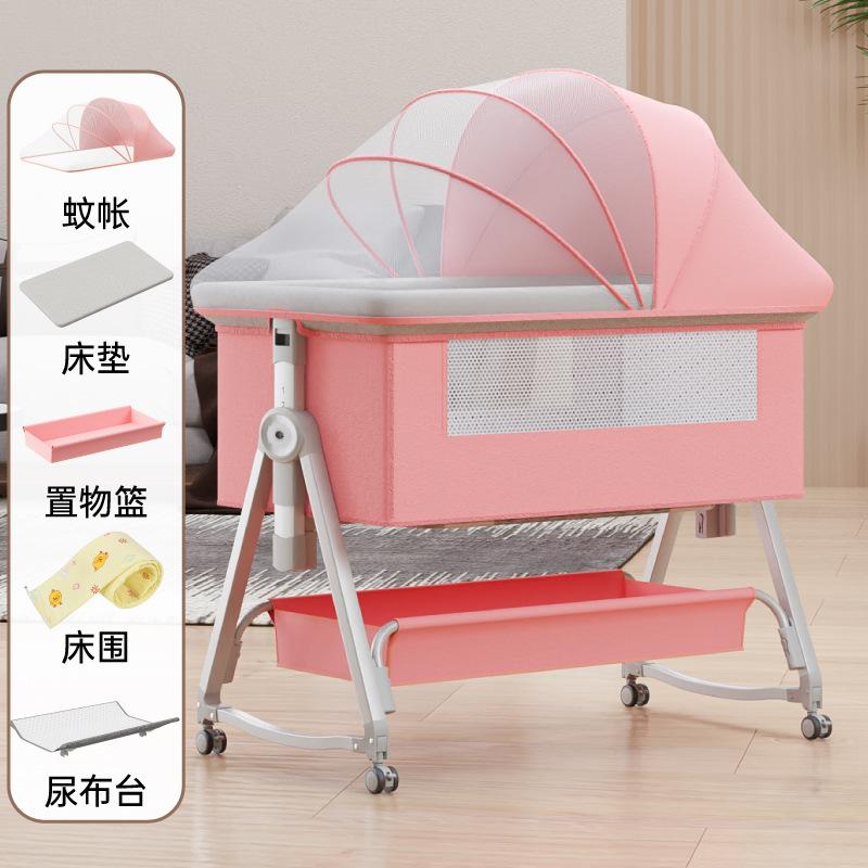 Genuine fuchsia mosquito net, mattress, sides, diaper table