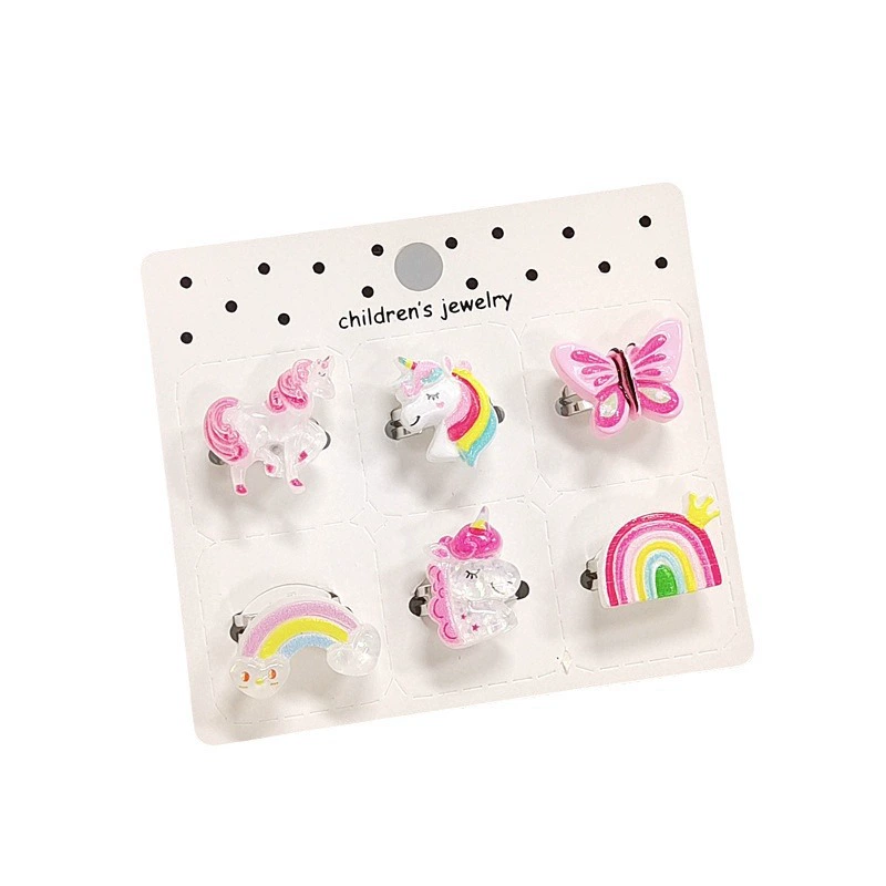 Cartoon children's adjustable ring, cute toy, set for princess, new collection, Birthday gift