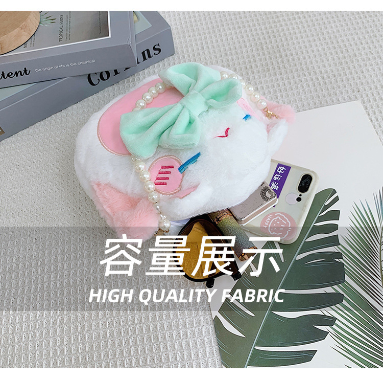 2022 New plush doll, cute Maneki Neko crossbody bag for girls, children's cartoon parent-child women's bag undefined