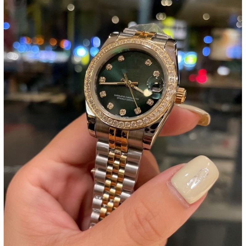 Laojia Watch New Log Fully Automatic Mechanical Watch for Women New Diamond Sapphire Calendar Steel Waterproof