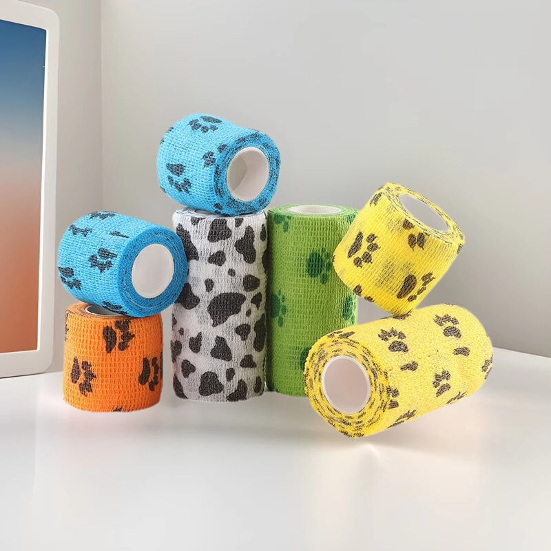Manufacturers pet dog self-adhesive elastic bandage animal foot wrapping anti-dirty elastic ankle finger bandage with bitter taste