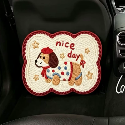 Chair back anti-kick pad Cat Cute Car Interior Children's - woven-texture-short-anti-kick-pad-one-for-dogs