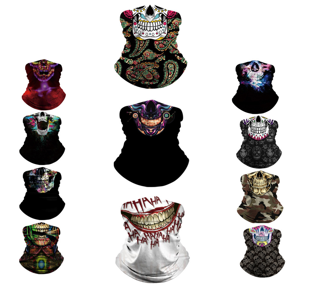 Toalla facial mágica de ciclismo deportivo al aire libre Impresión digital 3D Protector solar transpirable Máscara a prueba de polvo y neblina para hombres y mujeres