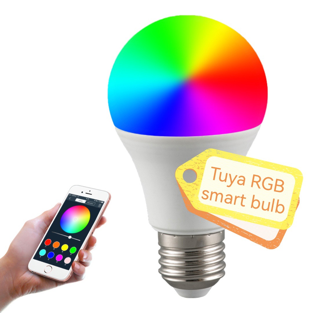 Wifi bombilla inteligente Alexa control de voz RGBCW oscurecimiento color A19 bombilla graffiti vida inteligente