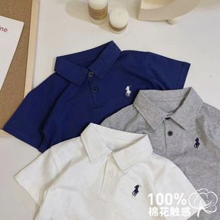 Zhi Zhi Ma Children's Short-Sleeve Polo Shirt 2025 Summer New Boys' Half-Sleeve Top Baby Simple Korean Style Trendy Top