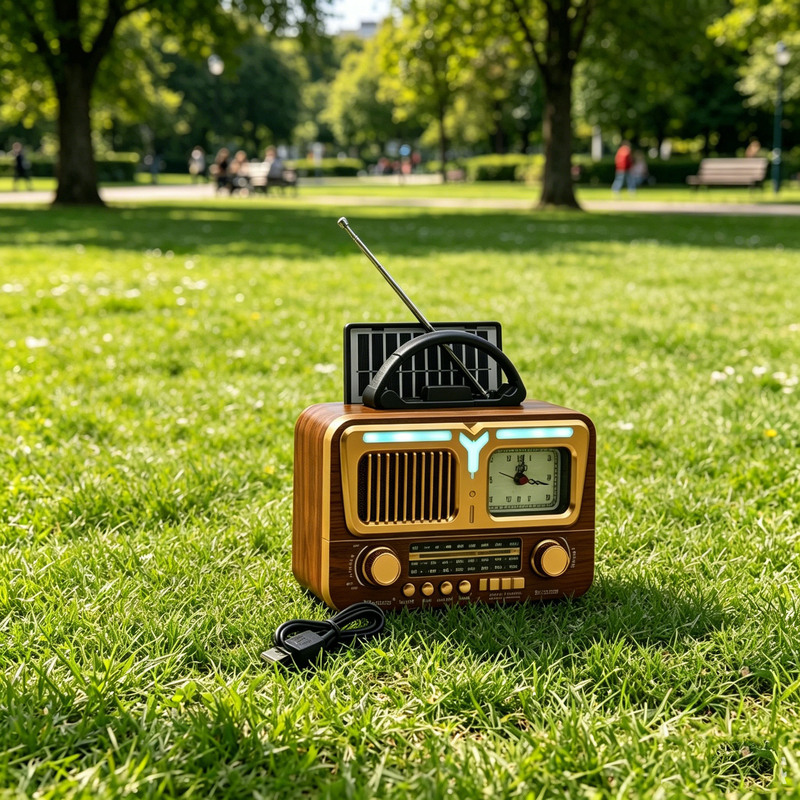 New Retro Bluetooth Speaker Rx-178Cs Portable Solar Charging Panel with Clock Radio for Home Use New Retro Bluetooth Speaker Rx-178Cs Portable Solar Charging Panel with Clock Radio for Home Use