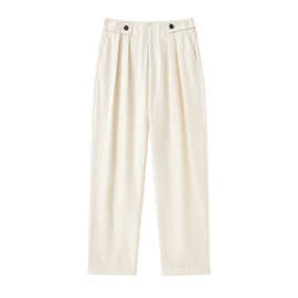 亚马逊批发秋季新款女装百搭高腰腰部纽扣饰收腿休闲长裤9561150