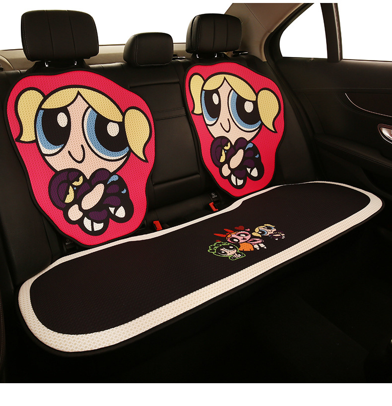 Cartoon cute women's four seasons universal breathable car cushion Apsara police Single piece Single Seat 3-piece seat cushion