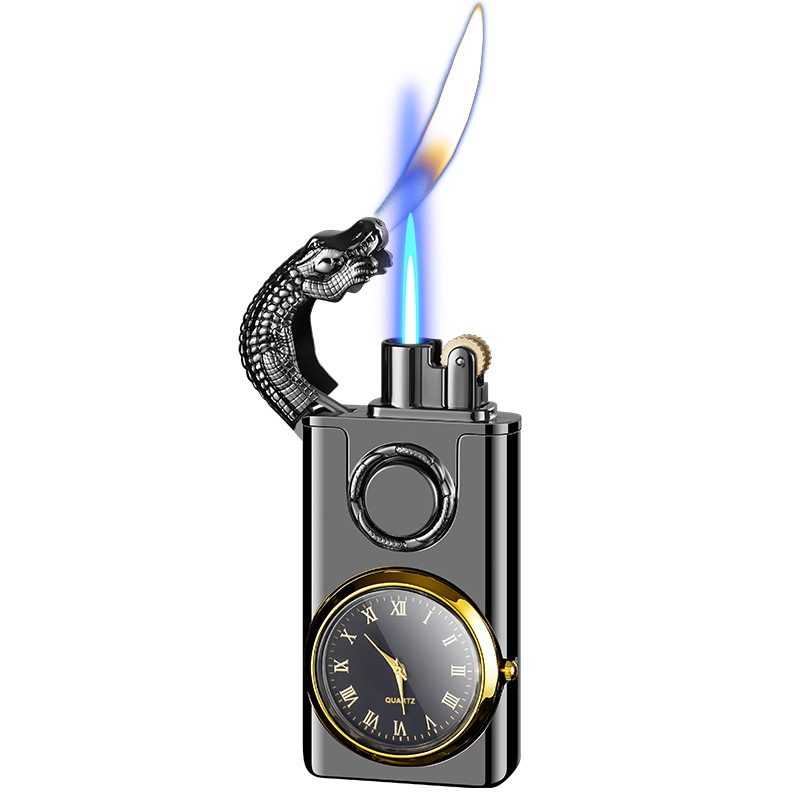 Encendedor inflable de doble fuego, estereoscópio en relieve multifuncional con dial, encendedor de impacto directo, logotipo publicitario