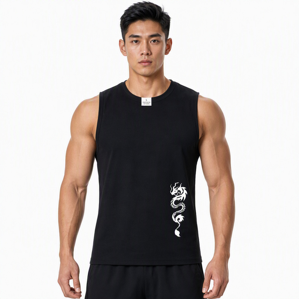 WN21 T-shirt European and American hip-hop 2D print men's street sleeveless sports vest top 2026 summer cross-border wholesale