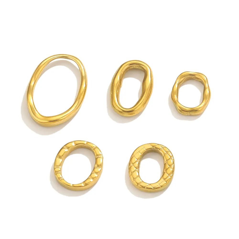 Acero inoxidable transfronterizo 18K frío INS estilo simple irregular redondo conjunto de cadena de bricolaje accesorios