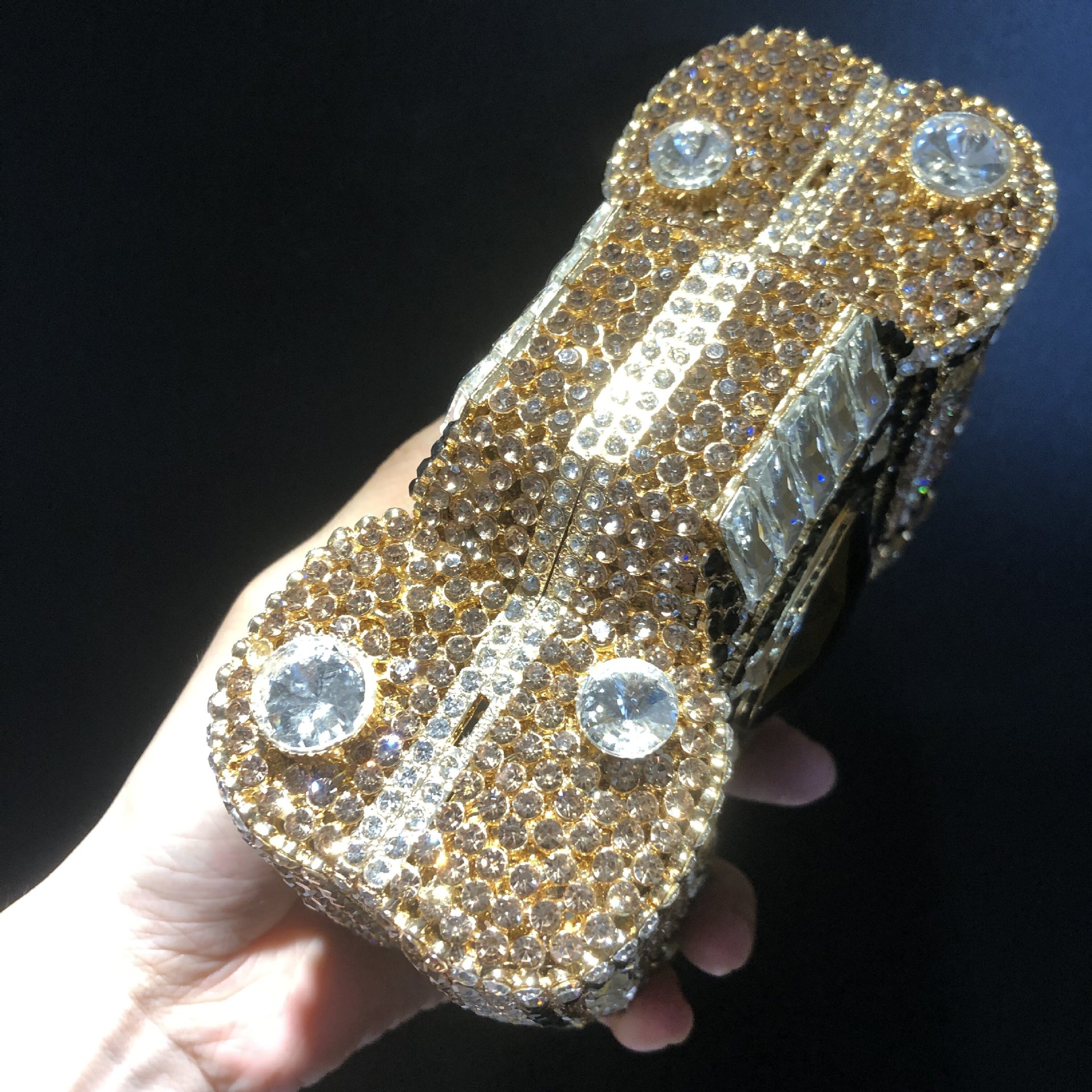 Túi clutch nữ đính kim cương cầm tay dự tiệc sang trọng — Cà phê vàng/hàng có sẵn, Màu xanh lục, Màu bạc, Màu xanh lá chi tiết 12