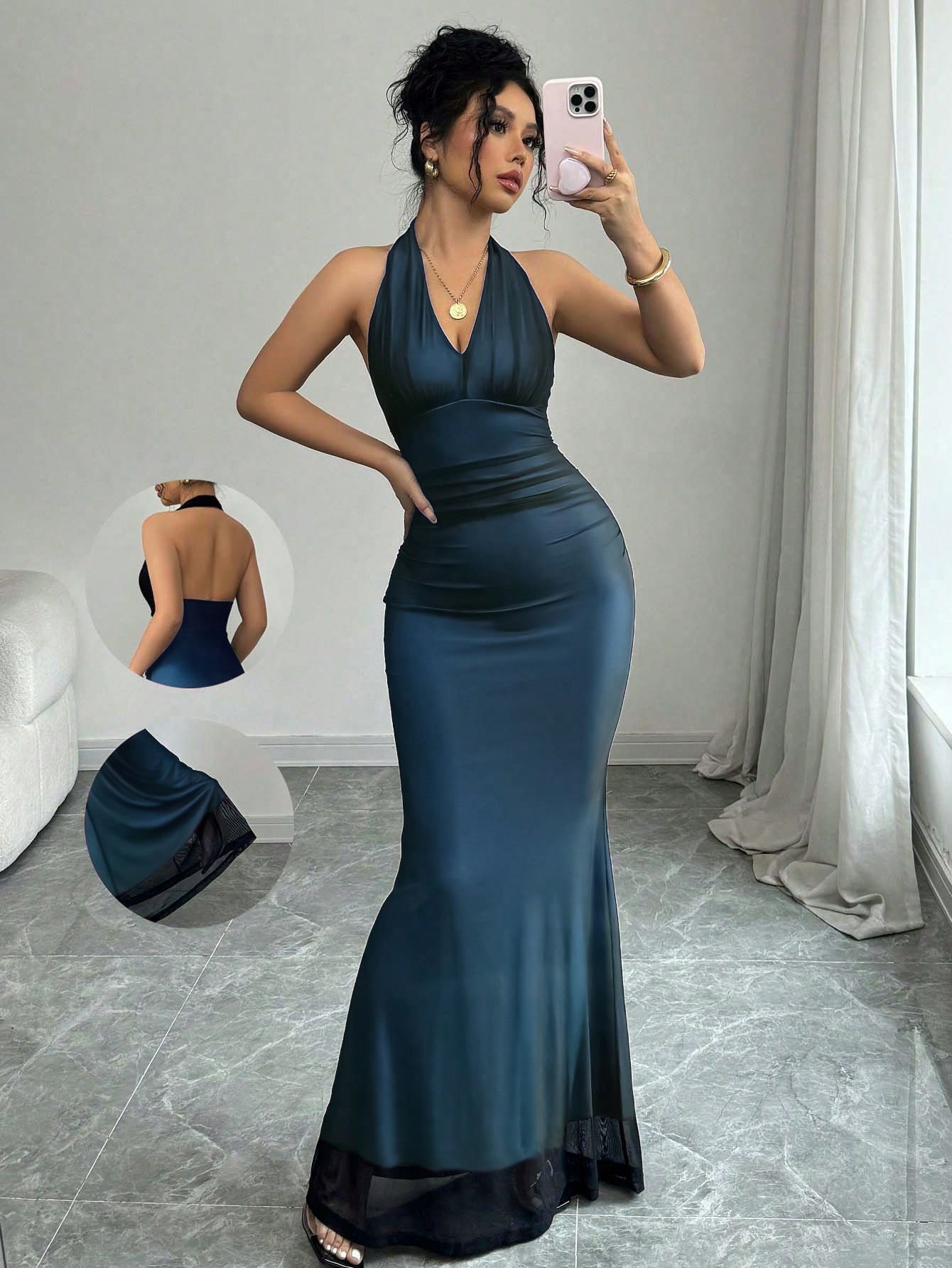 Cross-Border European And American Foreign Trade 2025 Summer New Women's Sexy Halter Mesh Pure Desire Sleeveless_ecoleips.com