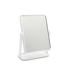 新款桌面化妆镜女带收纳盒装台式镜学生双面美容方镜定制