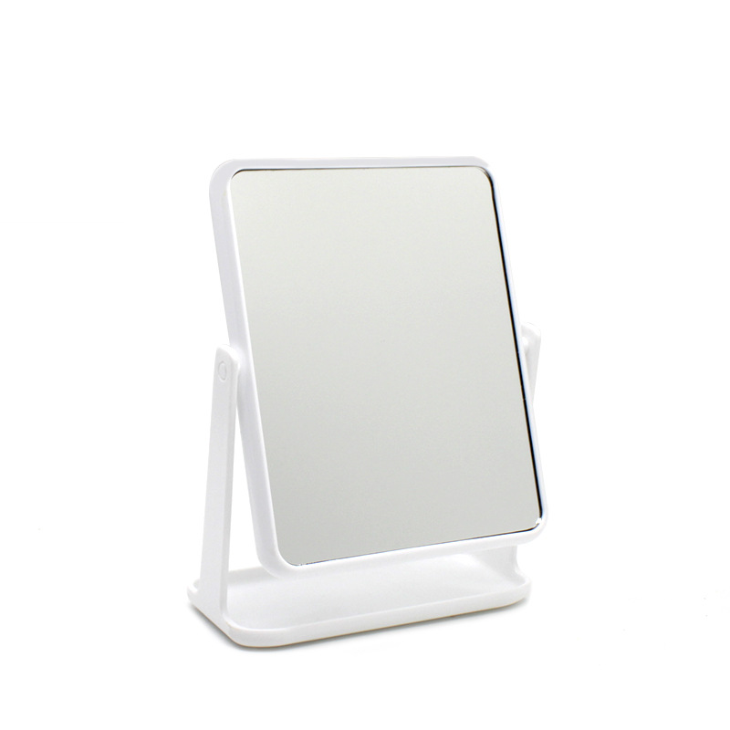 新款桌面化妆镜女带收纳盒装台式镜学生双面美容方镜定制