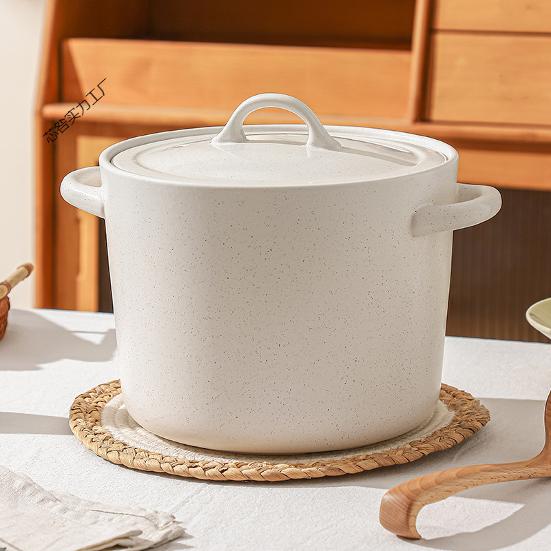 煮煲糖水陶瓷锅单底燃气明火砂锅白色炖汤新中式铺子家用大容量好