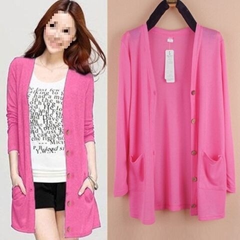 Spring Plus-Size Knit Cardigan Long-Sleeve Shawl Long Cardigan Women's Outerwear Thin Jacket with Pockets Sun Protection Clothing New Air-Conditioning Shirt Summer Spring Plus-Size Knit Cardigan Long-Sleeve Shawl Long Cardigan Women's Outerwear Thin Jacket with Pockets Sun Protection Clothing New Air-Conditioning Shirt Summer