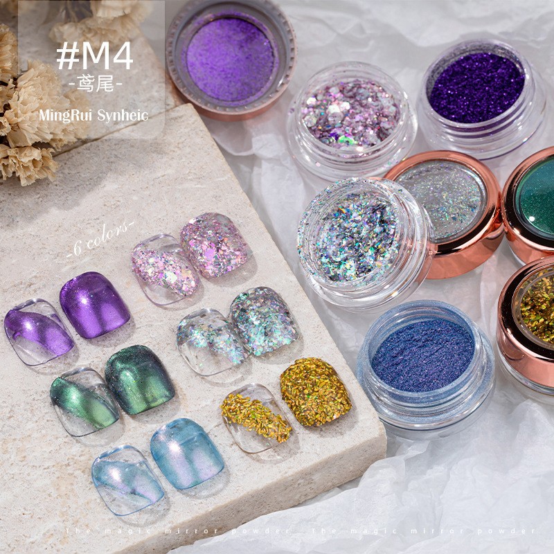 福袋欧泊粉魔镜粉套装极光粉指甲油粉韩式大亮片美甲粉月光粉特惠