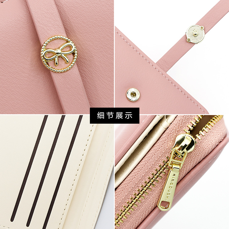 Nueva cartera de las mujeres simple corto cartera multi-Tarjeta titular japonés y coreano fresco moda pu cremallera monedero