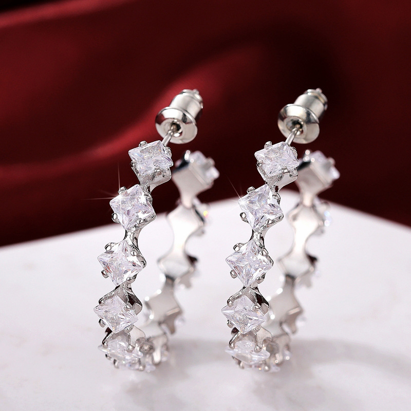 Orecchini a lobo in zircone e cristallo per donna e uomo eleganti_voghion.com