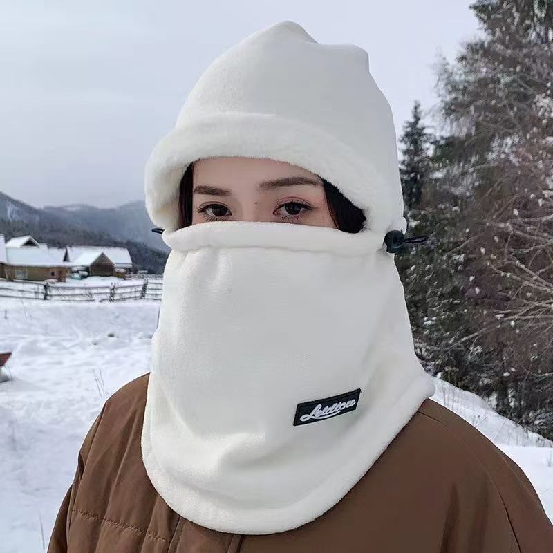 帽子女冬季新款围脖包头一体护耳电动车骑行保暖帽防风防寒骑行|undefined
