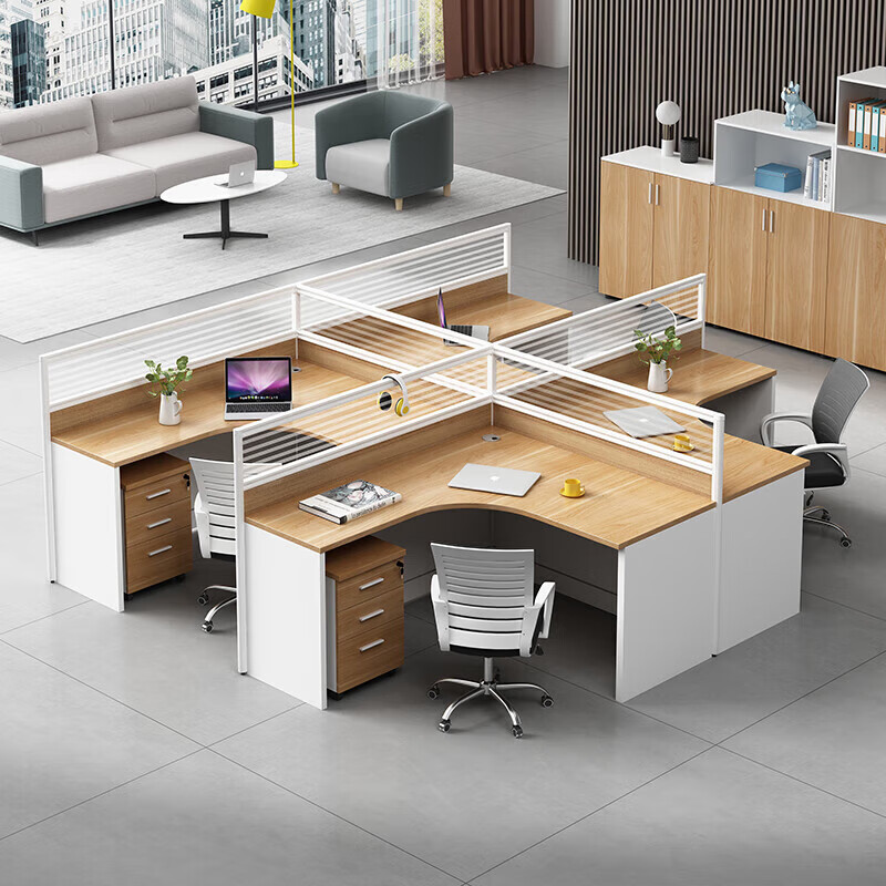 Staff Office Desk and Chair Combination 6-Person Simple Modern Office Screen Single 4-Person Partition Work Station Furniture
