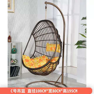 Silla de vid colgante azul balcón doméstico sala de estar patio columpio suelo perezoso ocio sofá silla creativo nido de pájaros cesta colgante
