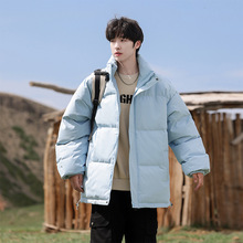 立领纯色棉衣男冬季2025新款加厚面包服外套少年感穿搭情侣棉服潮