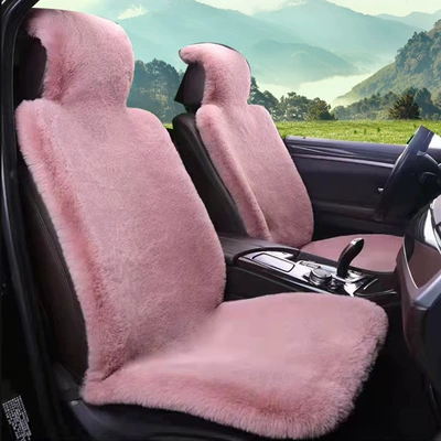 Seat cushion, seat cover: Free Binding Backrest Warm Seat Cover - imitation-rabbit-fur-bean-paste-color-car-alone