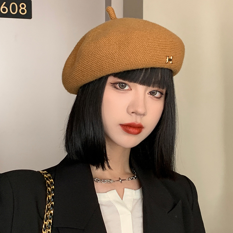 2023 New Beret Network Red Show Face Small Solid Color Fashion Versatile Student Fresh_voghion.com