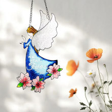 新品天使女孩窗户挂件挂饰家居玻璃工艺品彩色女孩饰品手工彩色玻