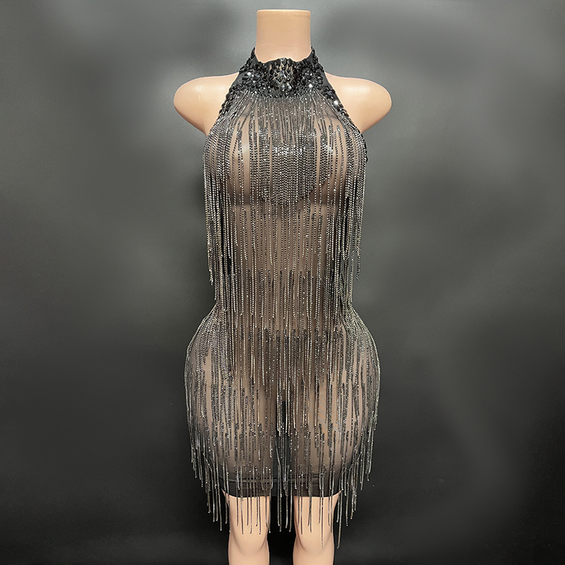 Clothing supplier glitter black crystal tassel elegant formal ball gown off shoulder sexy plus size dress