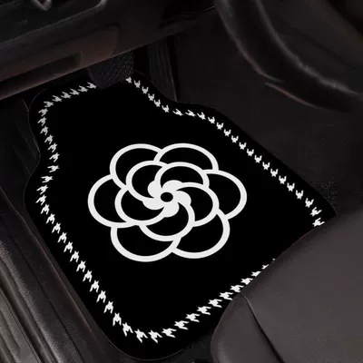 Universal Foot Pad – universal car mat black and white - windmill-flower-black-5060cm-25mm-diatom-mud-front-row-1-piece