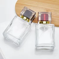 Пятно квадратный стеклянный флакон духов 50ml толстый дно пресс-спрей бутылка косметика образца парфюмерия лосьон пустая бутылка
