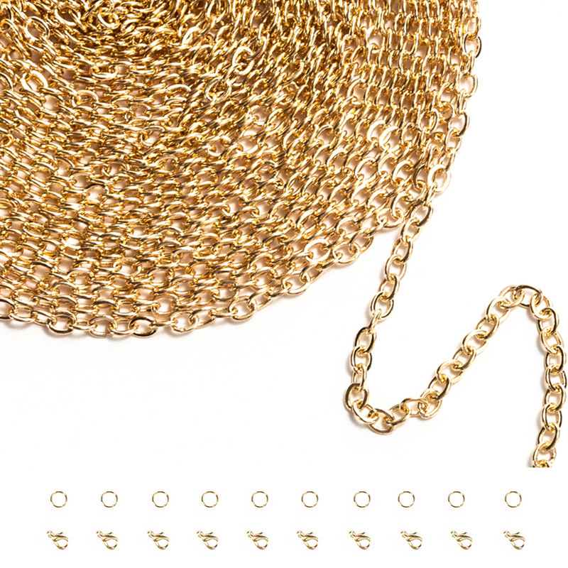 DIY Jewelry Materials Open Rings Single Ring Flat Iron Ring Bracelet Connector Lobster Clasp Cross Chain Fashion Ol