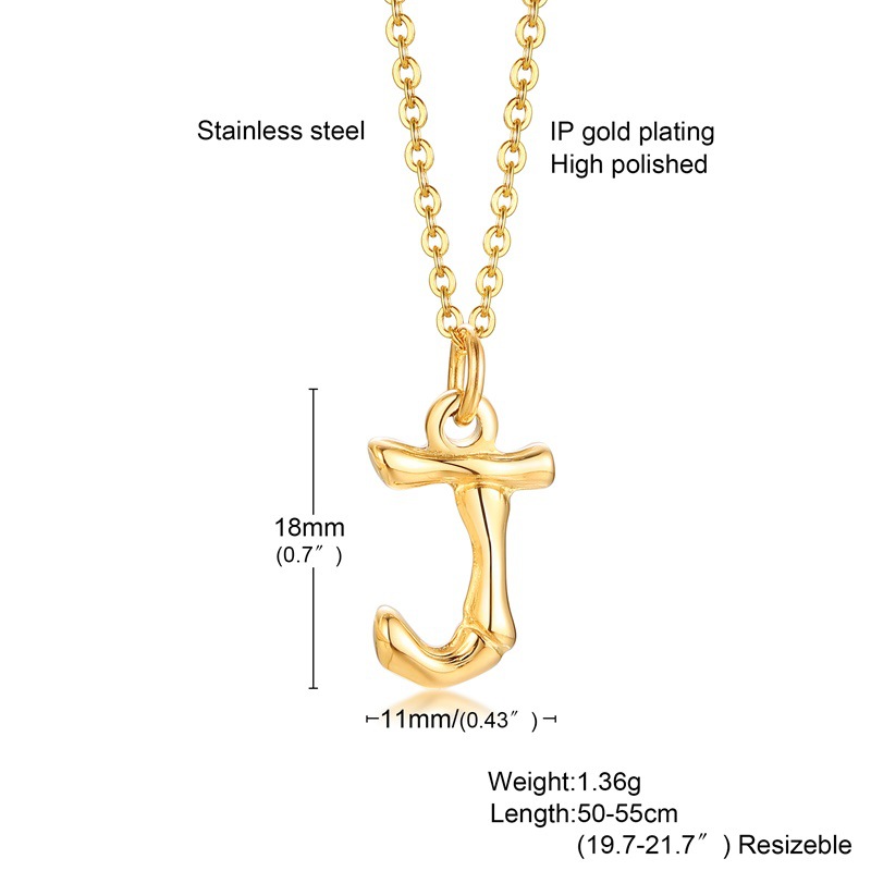 Fashion Letter Titanium Steel Polishing Plating Gold Plated Pendant Necklace display picture 10