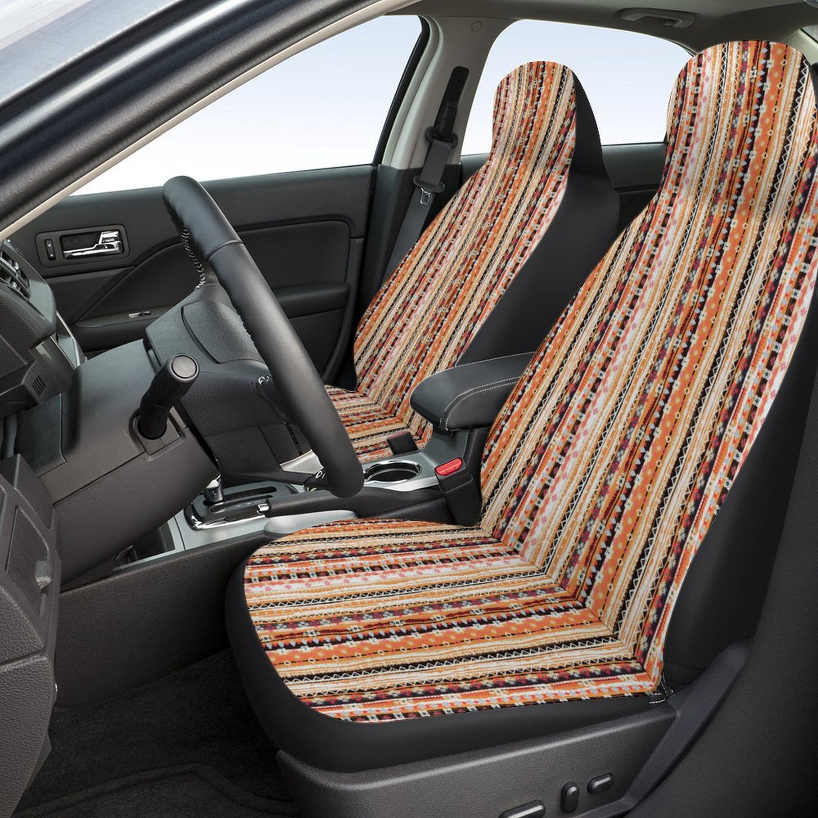 Universal seat cover — Universal Printed Car - ethnic-brown