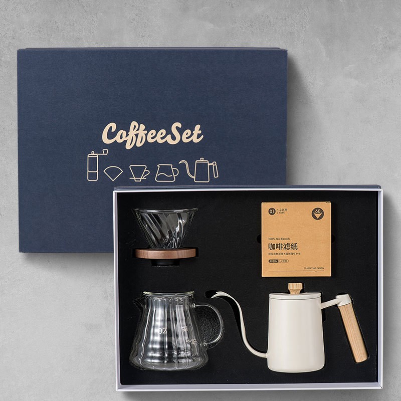 Set de café de lavado a mano Set de cafetera de café de lavado a mano Set completo de caja de regalo portátil de viaje