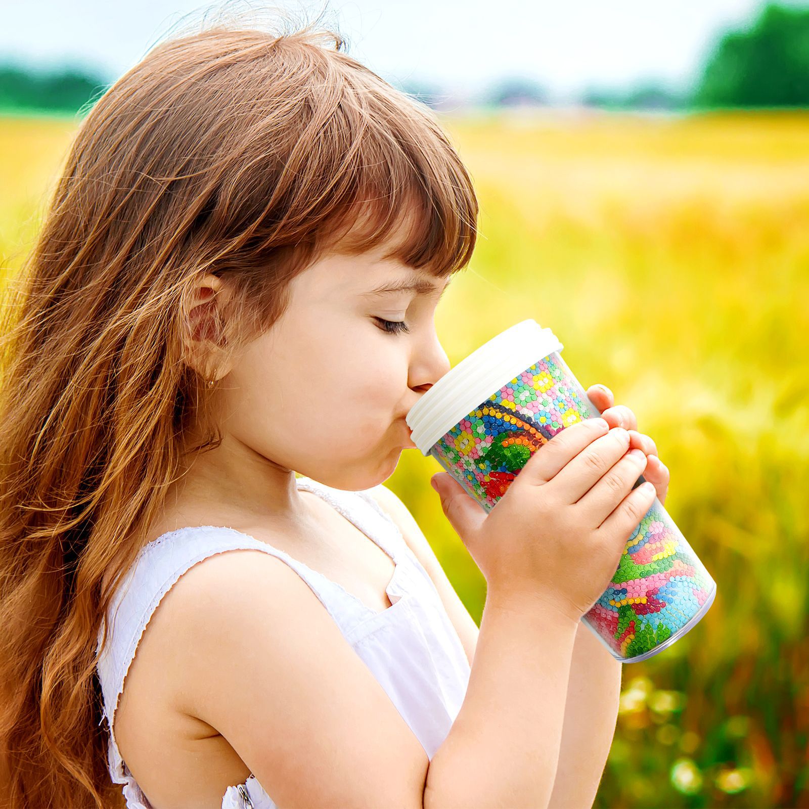 Pintura de diamantes seleccionada nueva taza de bricolaje pintura de diamantes completa etiqueta de artesanía de diamantes botella de agua para beber distribución al por mayor