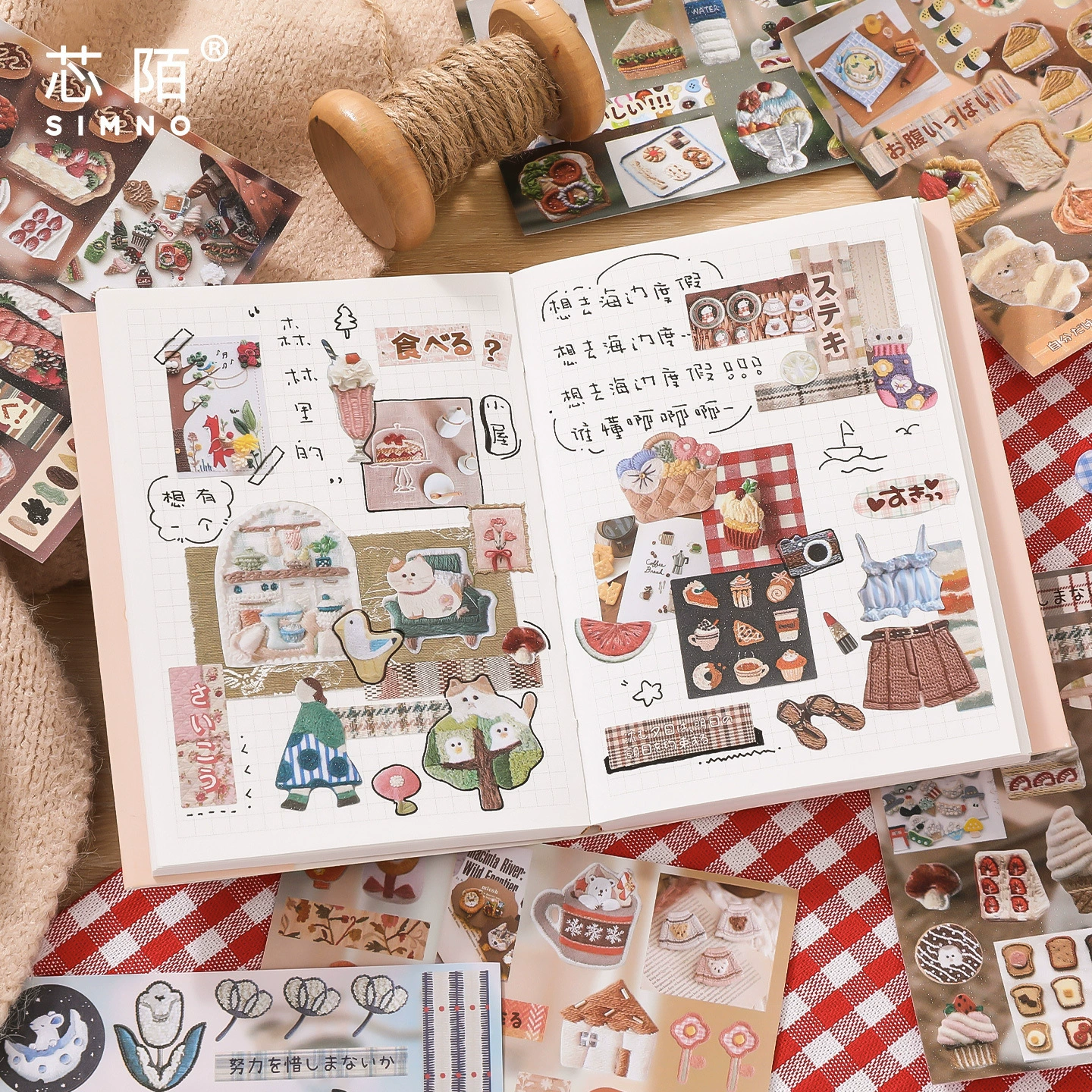 芯陌 Japanese cute sticker, with embroidery