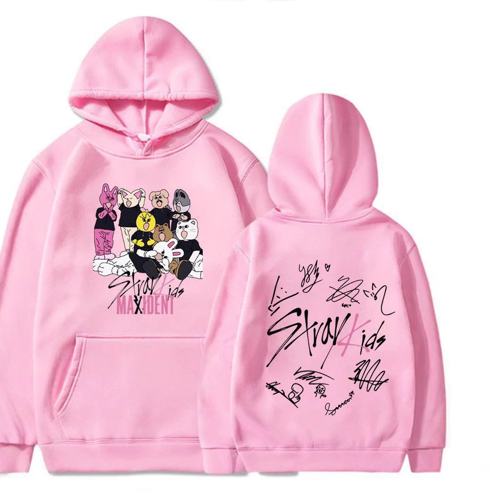 外贸新专辑Stray Kids女士连帽卫衣嘻哈流浪小孩帽衫套头上衣外套