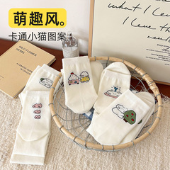 袜子女中筒袜ins风动漫可爱卡通小猫咪学生袜堆堆袜棉袜诸暨袜业