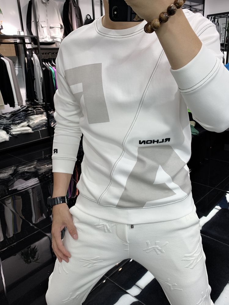 boy Thin/Fleece Slim Fit Spring Autumn Winter Crew Neck Sweatshirt Pullover Base Shirt Men's Youth T-Shirt Long Sleeve Top_voghion.com