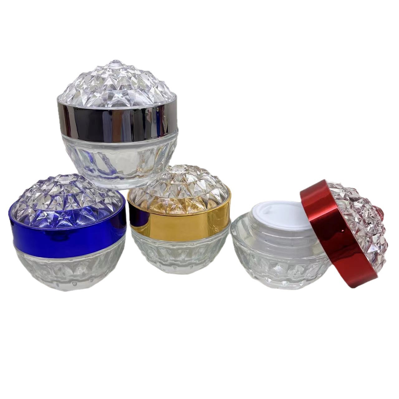 En stock suministro de 30ml botella de loción de vidrio botella de base líquida botella de prensa cuadrada esencia de aislamiento crema sub-botella