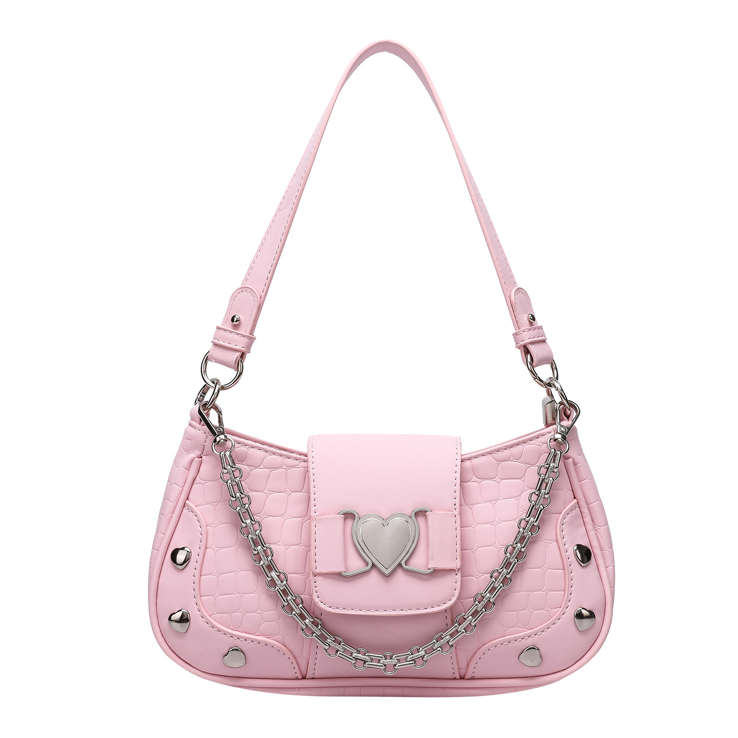 2026 New Trendy Heart-Shaped Sweet & Cool Girl's Underarm Bag, Versatile Luxury Single Shoulder Crossbody Bag - Thumbnail 5